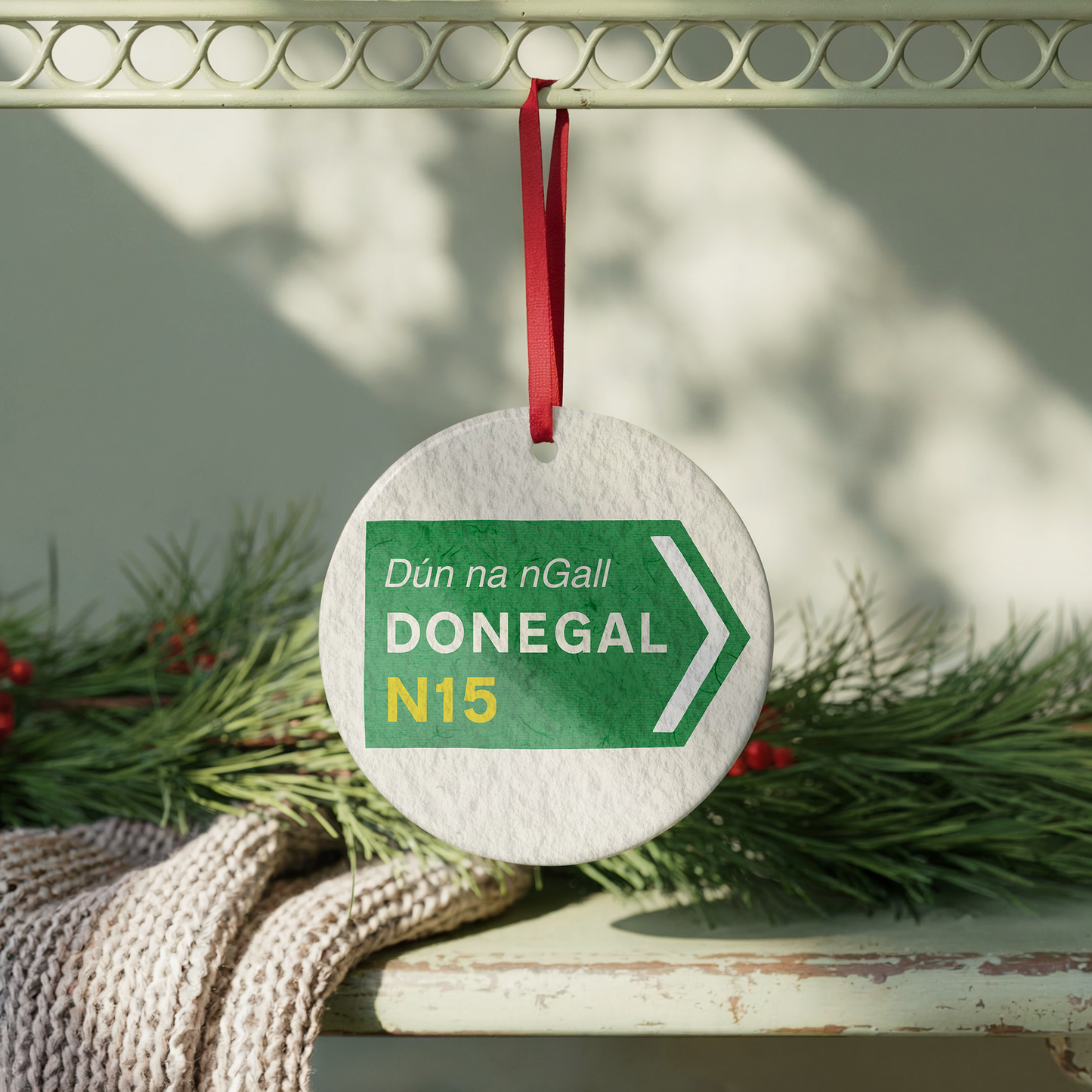 Personalised County Sign Bauble