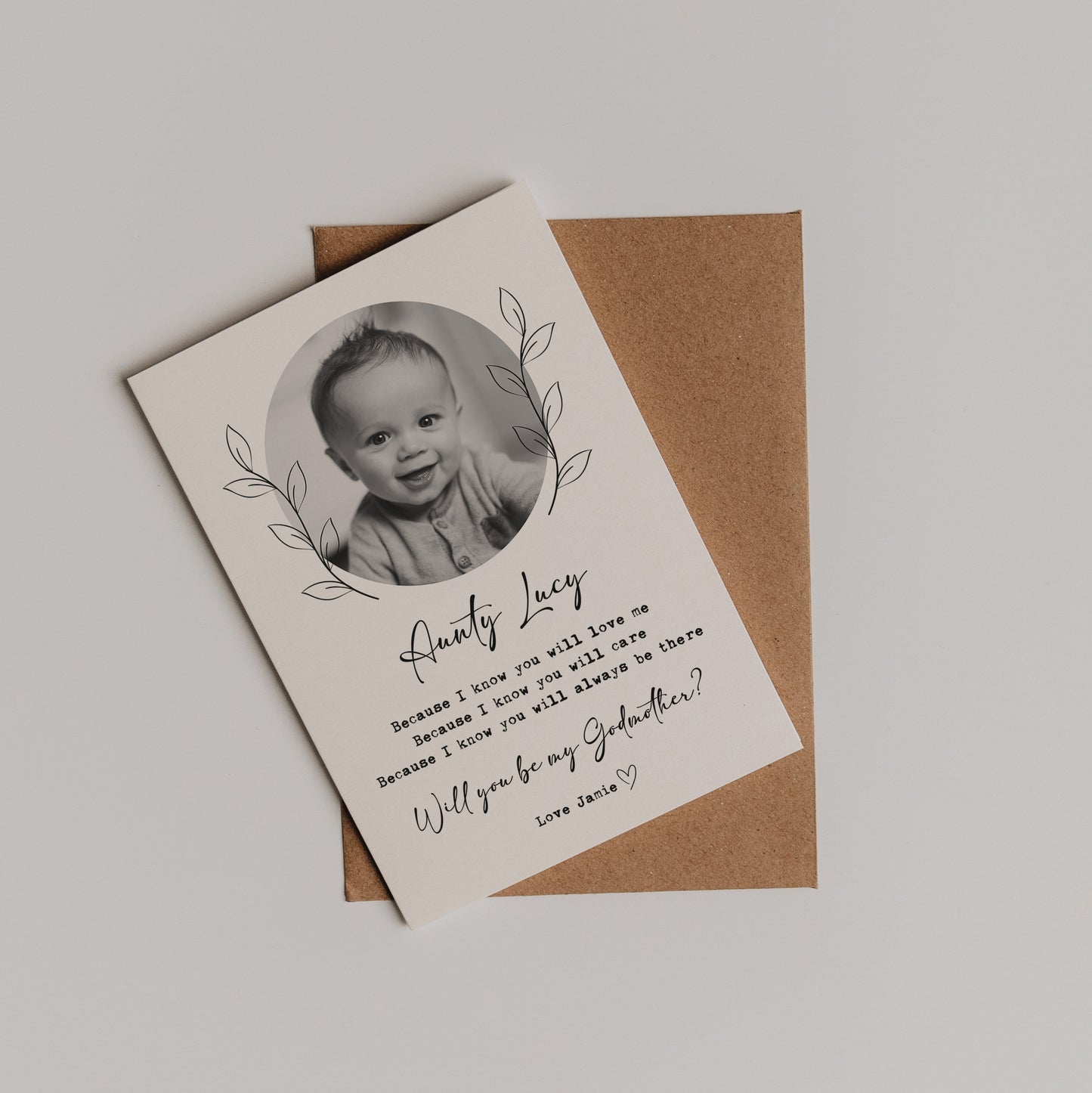 Simple Godmother Proposal Card