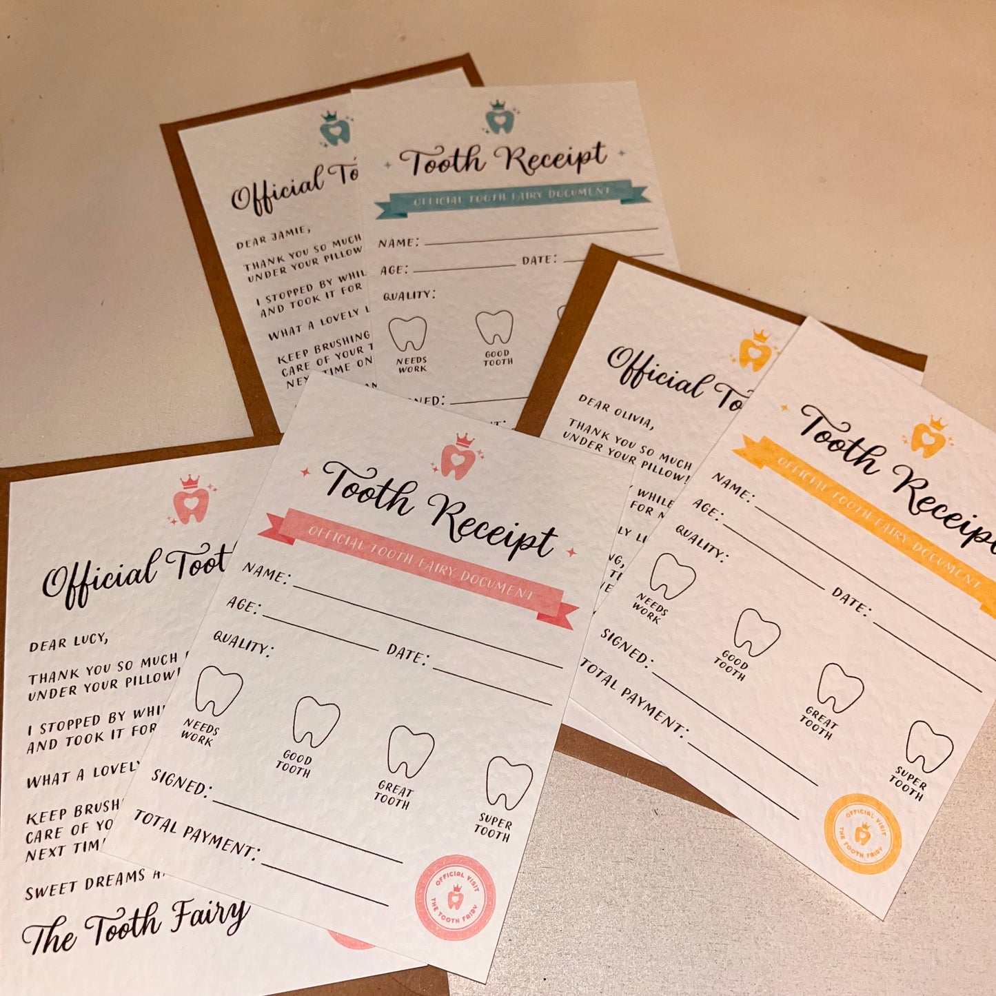 Tooth Fairy Letter & Receipt