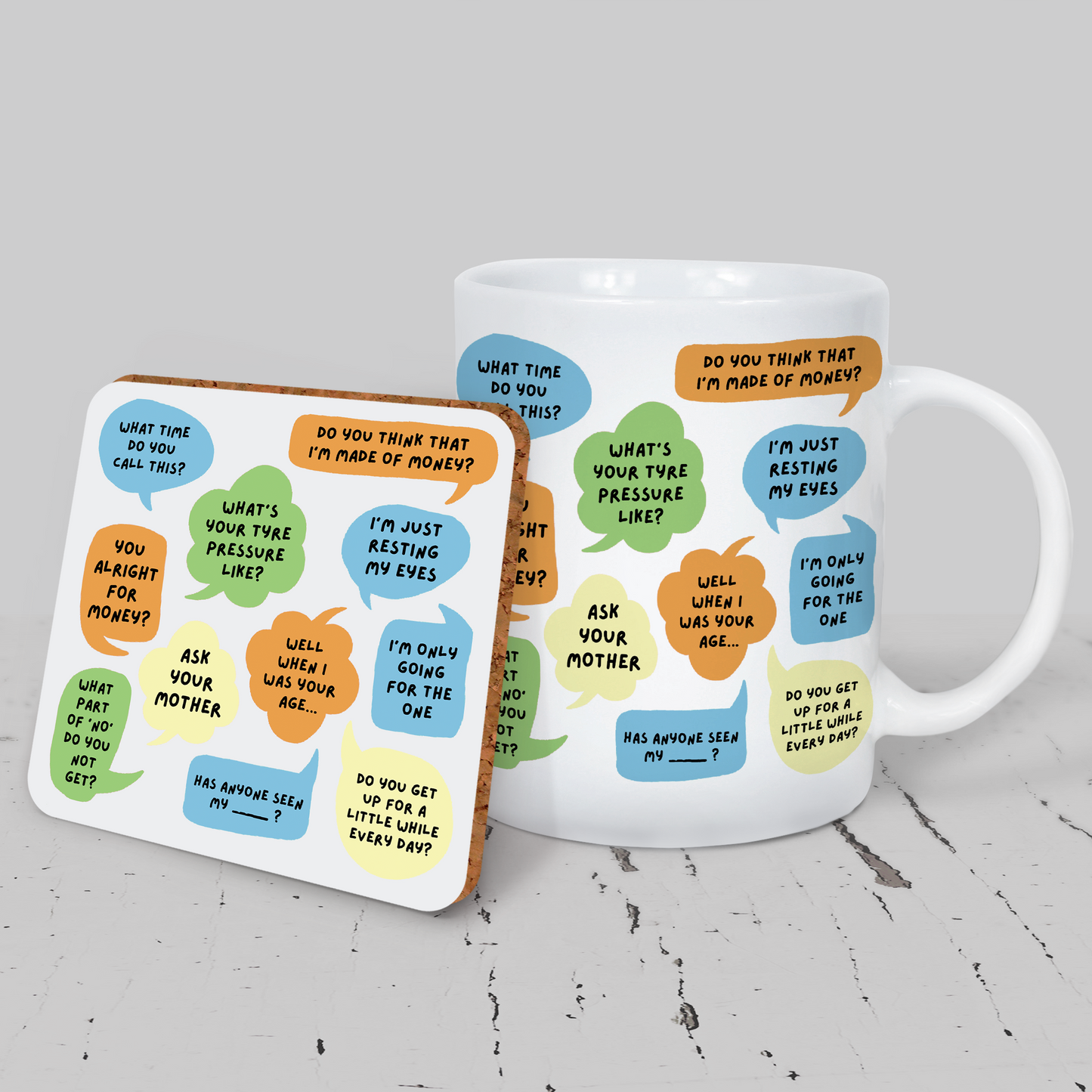 Irish Daddy Sayings Mug & Coaster Set