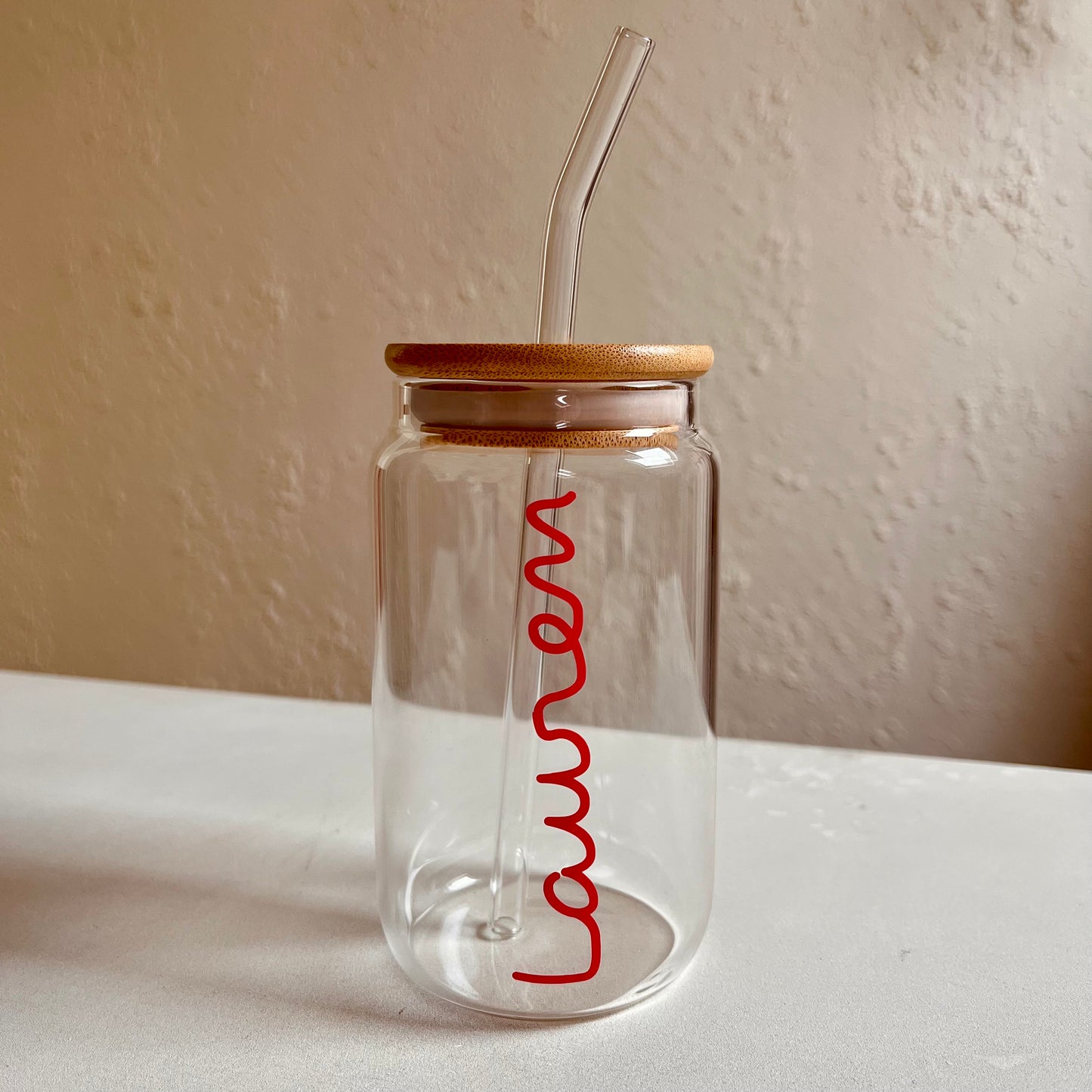 Love Island Glass Tumblr with Straw