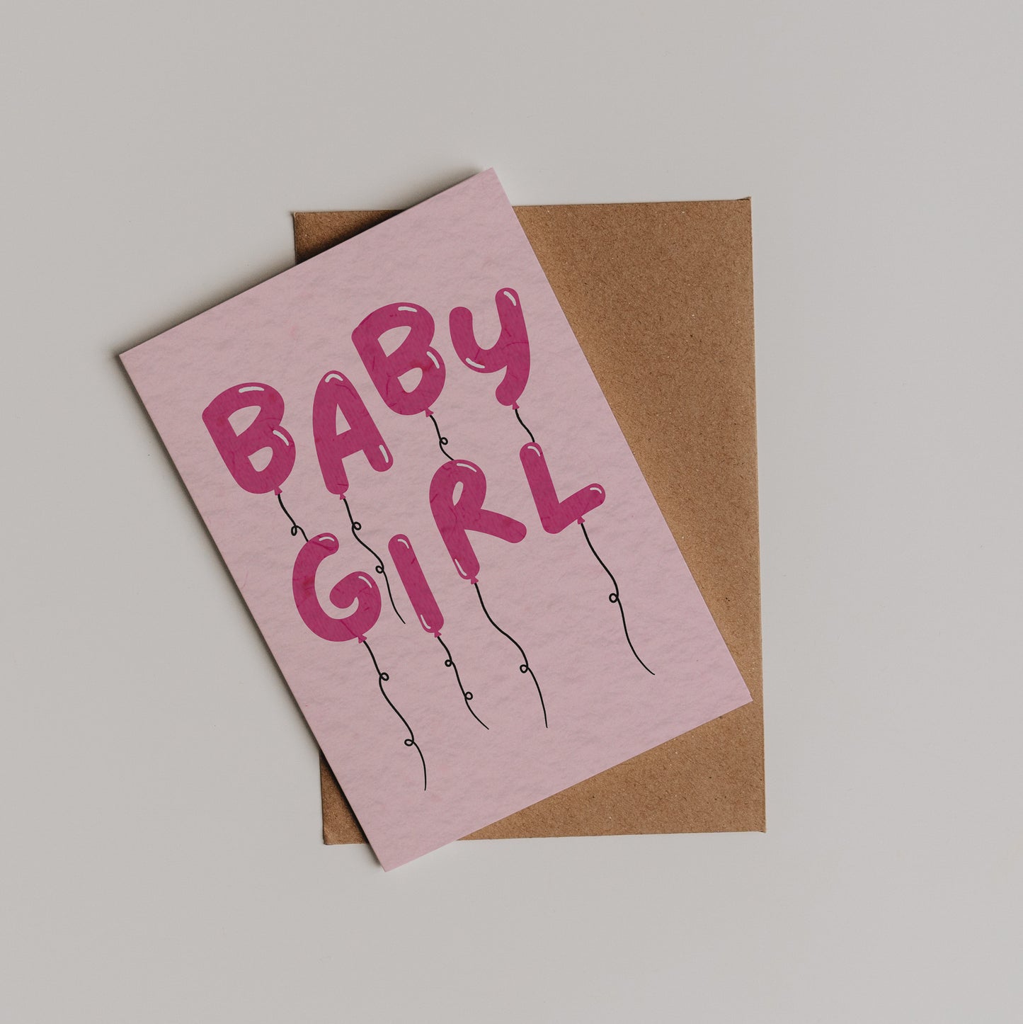 Baby Girl Balloons Card