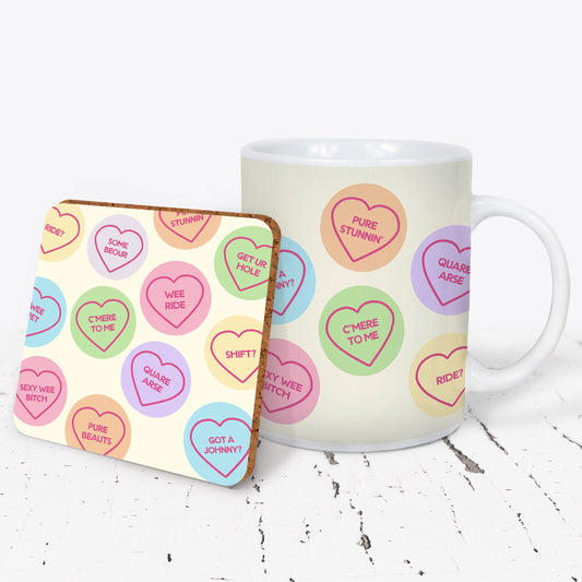 Dirty Lovehearts Mug & Coaster Set