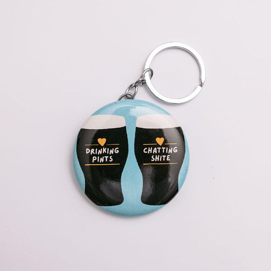 “Drinking Pints, Chatting Shite” Bottle Opener Keyring