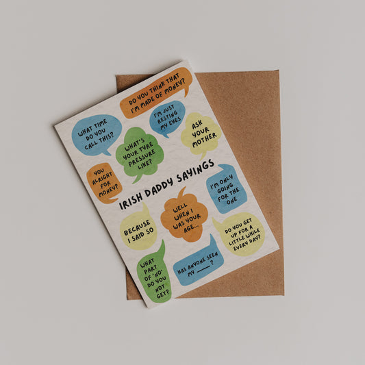 Irish Daddy Sayings Card