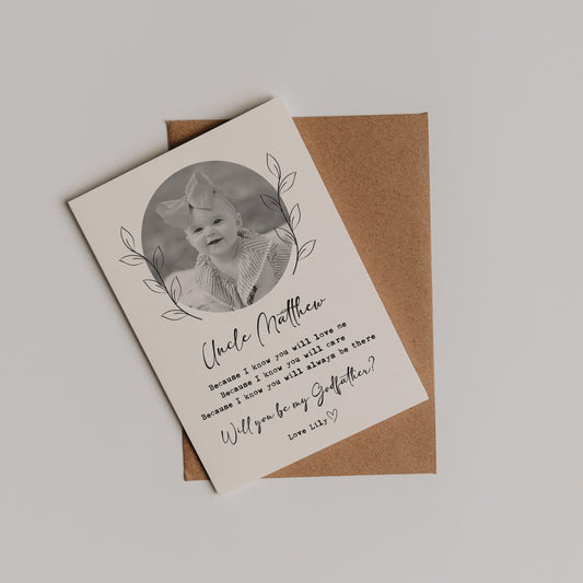 Simple Godfather Proposal Card