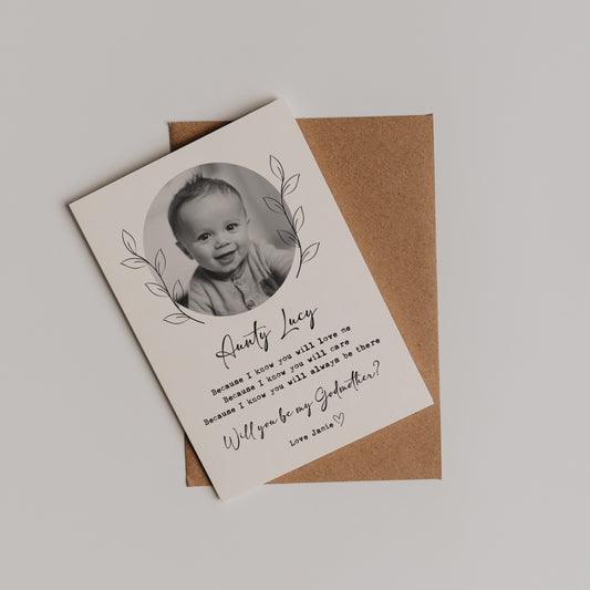 Simple Godmother Proposal Card