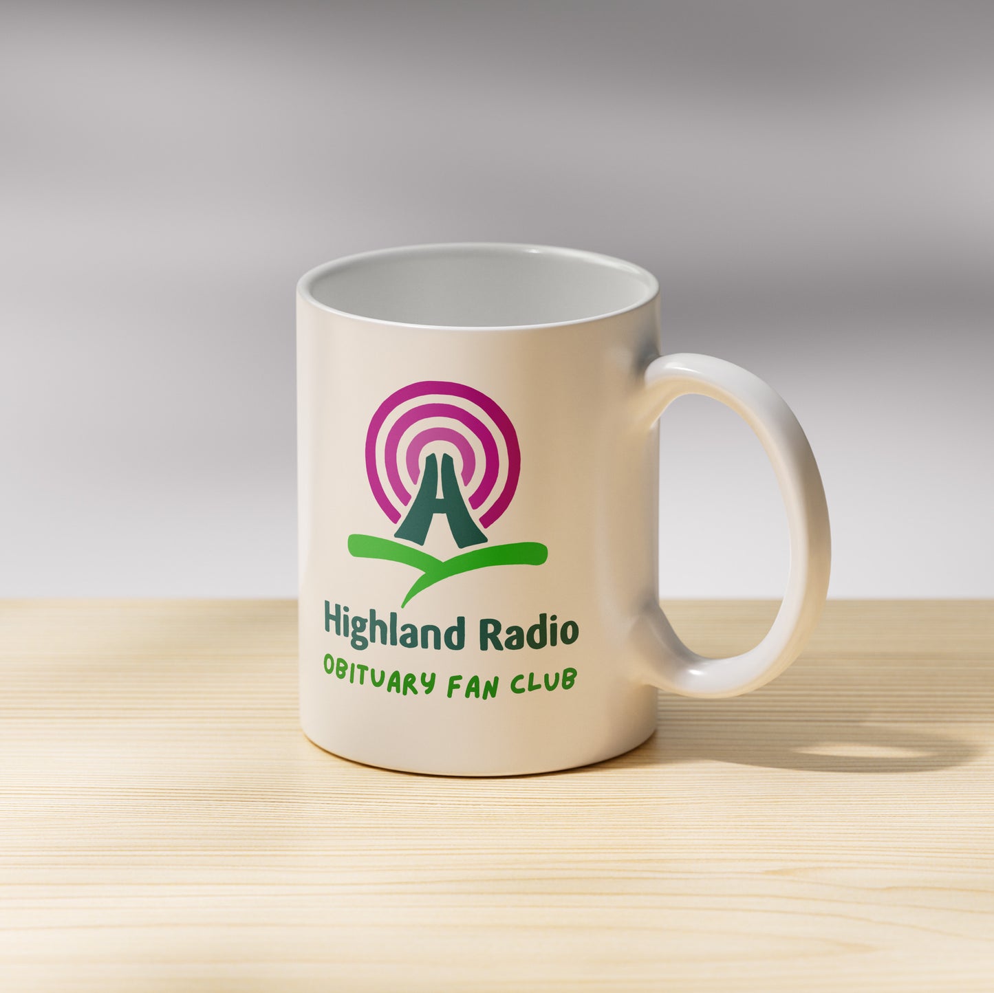 Highland Radio Obituary Fan Club Mug