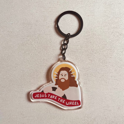 Jesus Take The Wheel Keyring