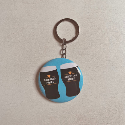 “Drinking Pints, Chatting Shite” Bottle Opener Keyring