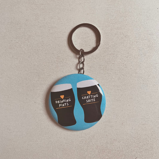 “Drinking Pints, Chatting Shite” Bottle Opener Keyring