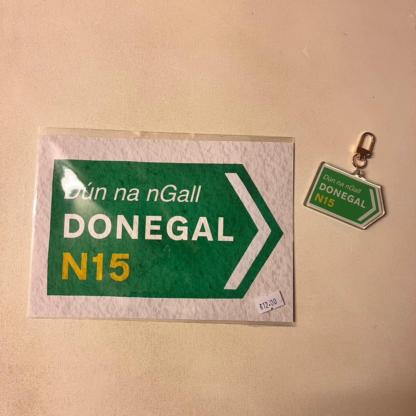 Donegal Green Road Sign Print & Keyring Gift Set