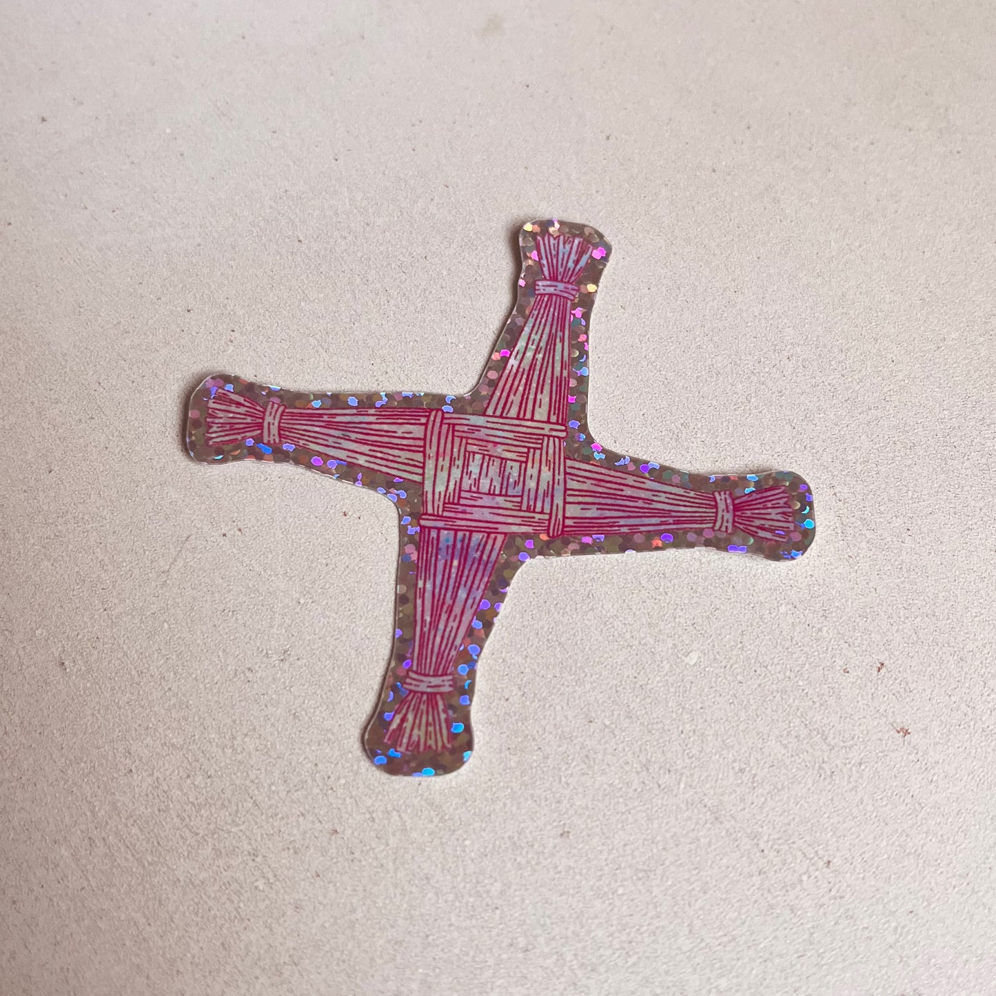 Pink St. Brigid's Cross Sticker