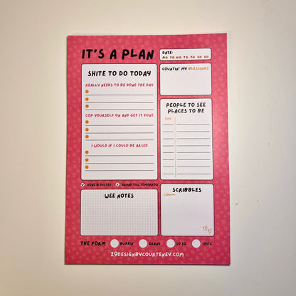 A5 'It’s a Plan' Notepad