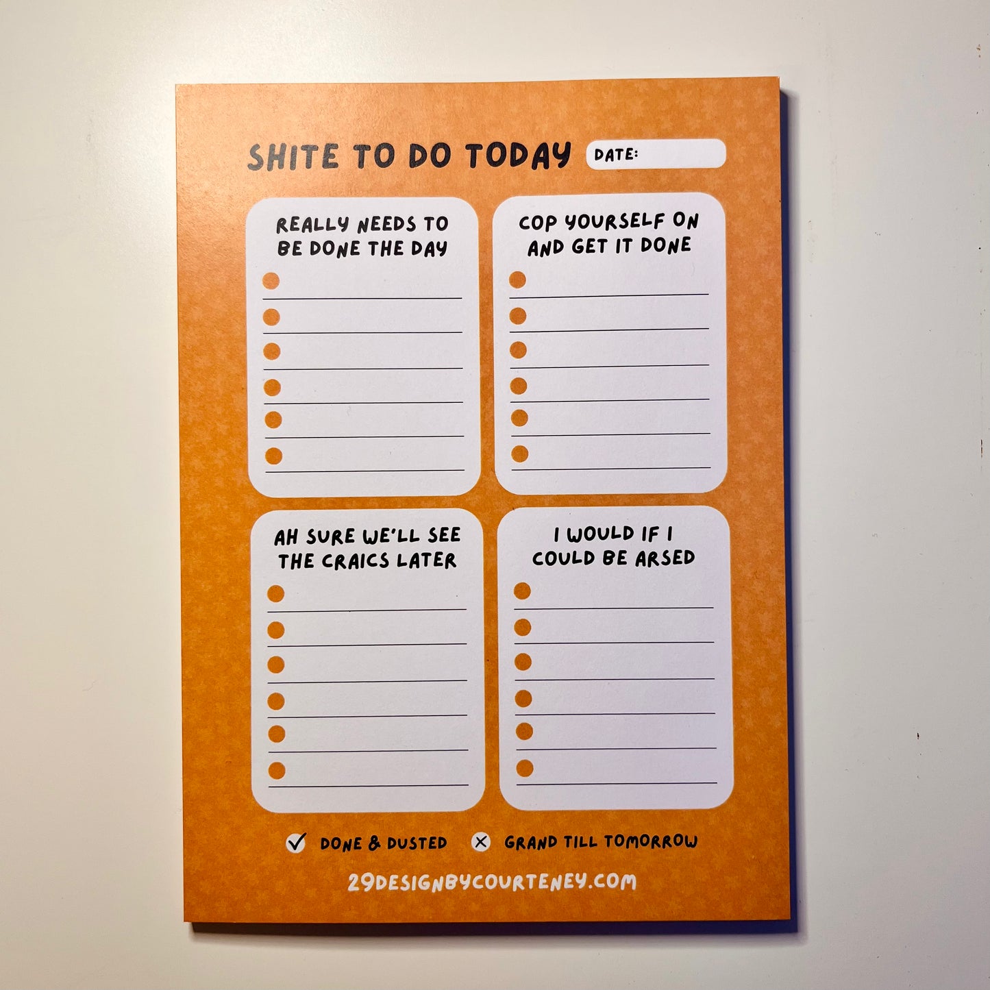 A6 'Shite To Do' Notepad