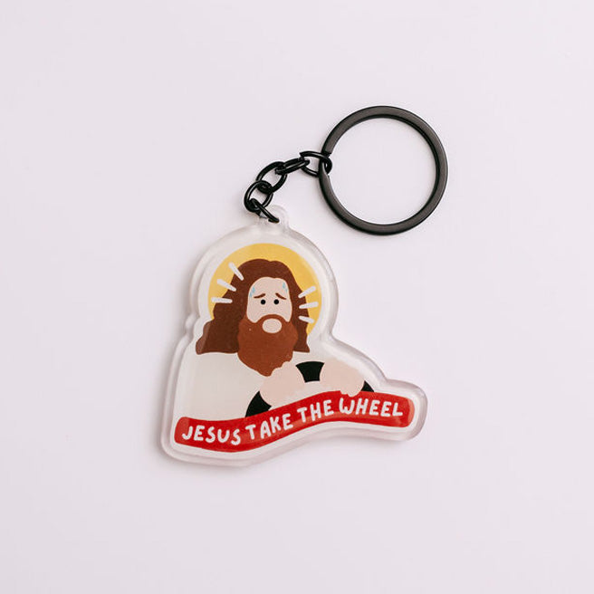 Jesus Take The Wheel Keyring