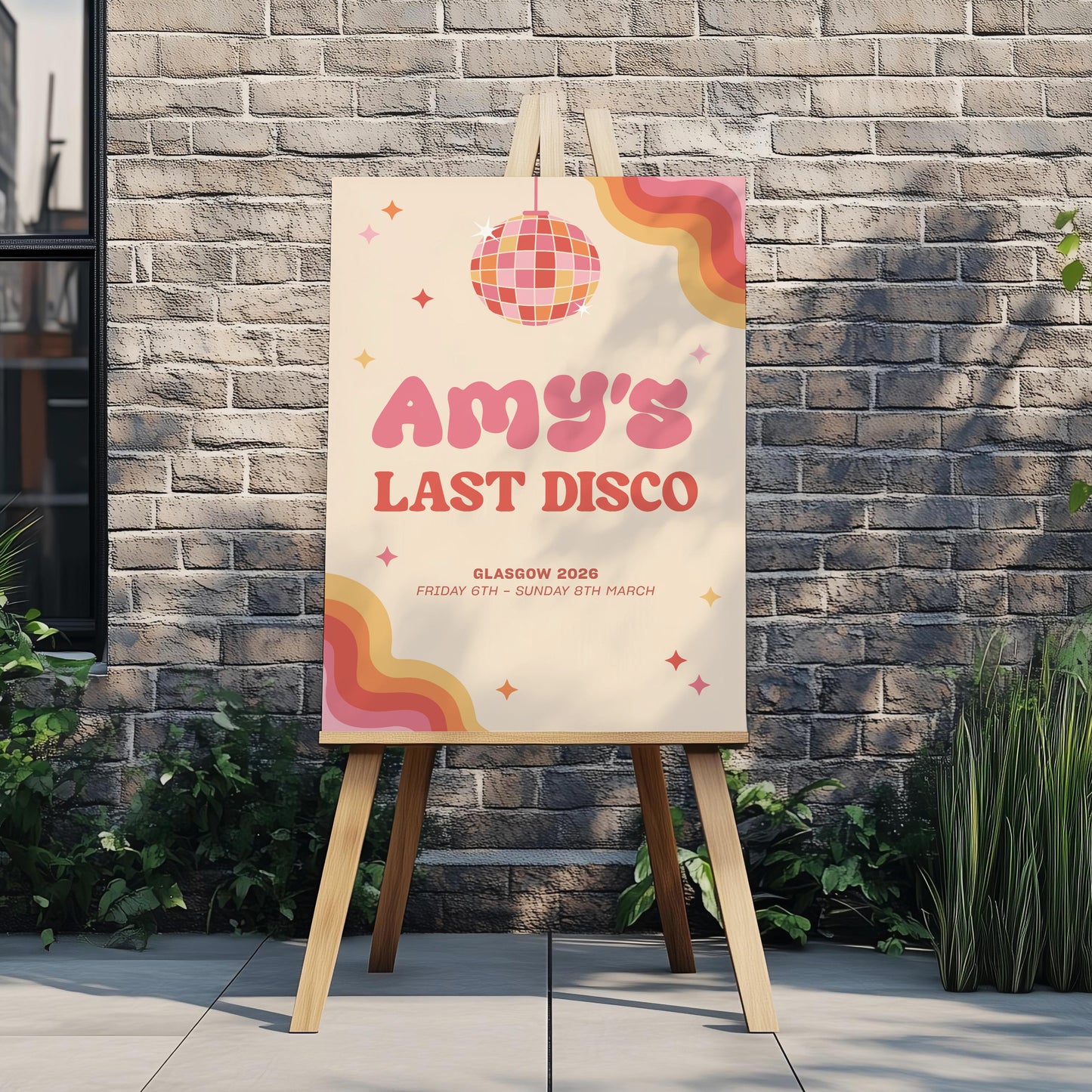 Brides Last Disco Hen Party Sign