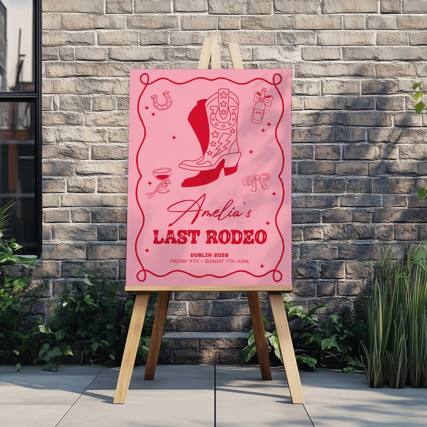 Brides Last Rodeo Hen Party Sign