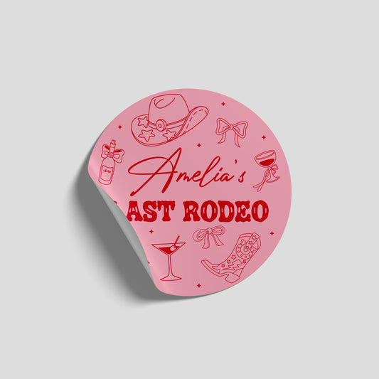 Brides Last Rodeo Hen Party Sticker Sheet