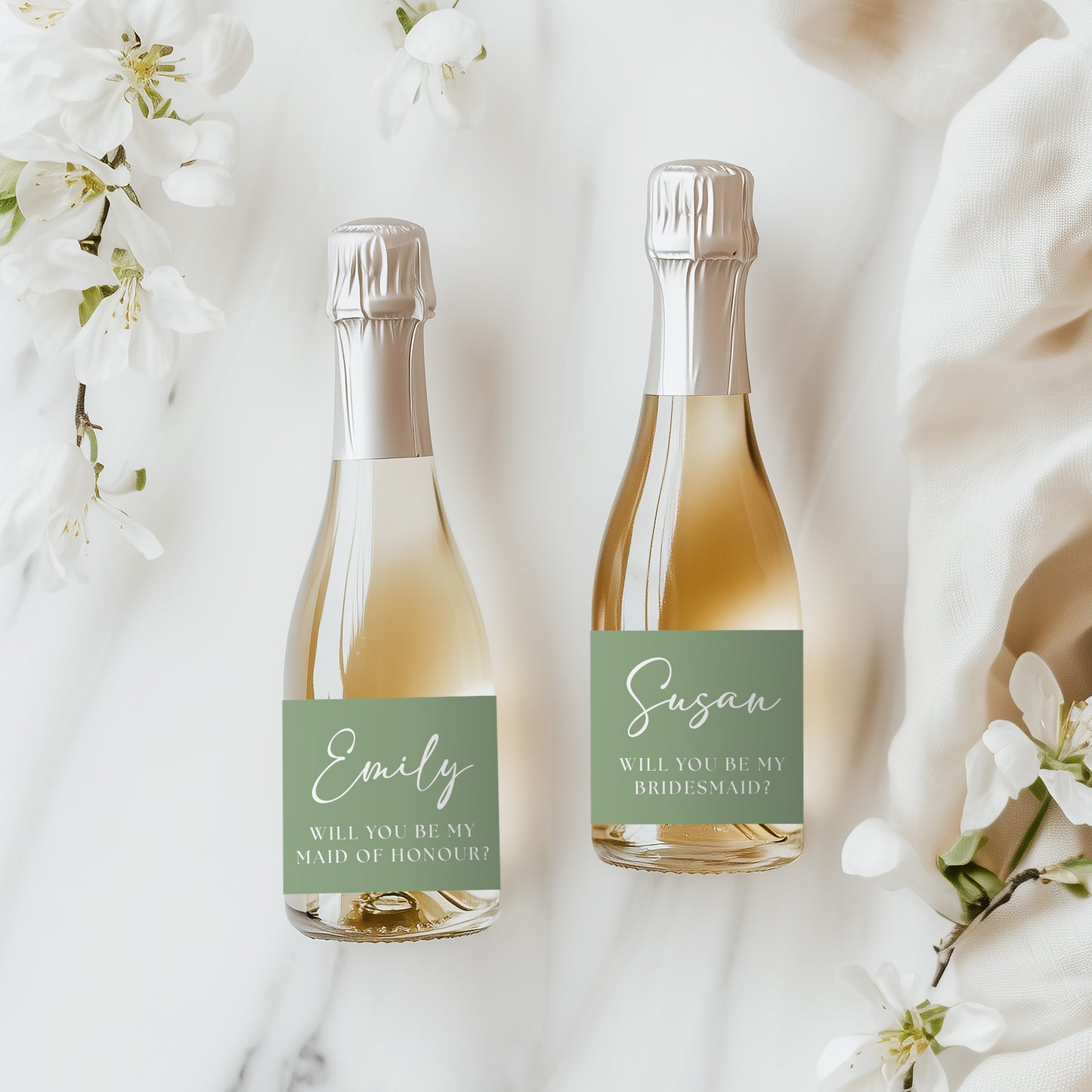 Personalised Mini Champagne Bottle Label