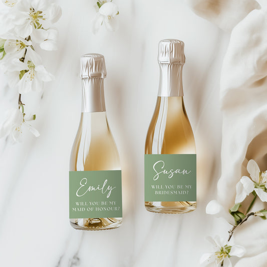 Personalised Mini Champagne Bottle Label