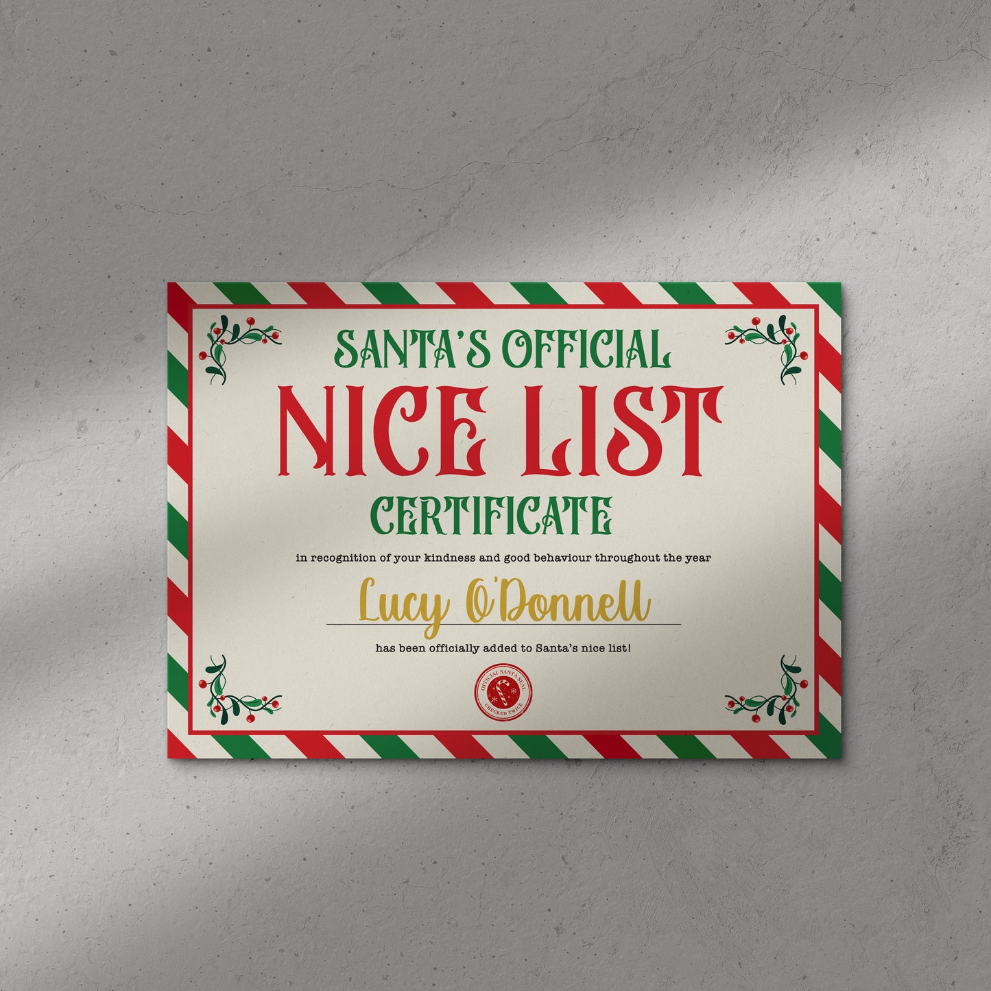 Personalised Santa Letter and Nice List Certificate
