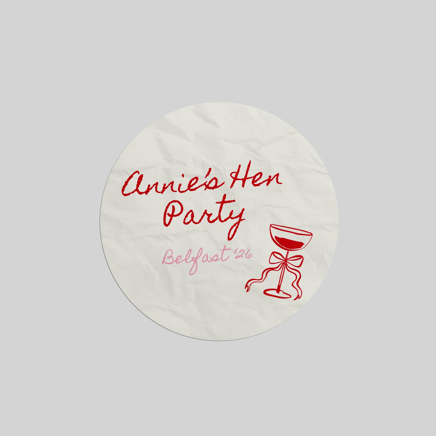 Simple Red Doodle Hen Party Sticker Sheet