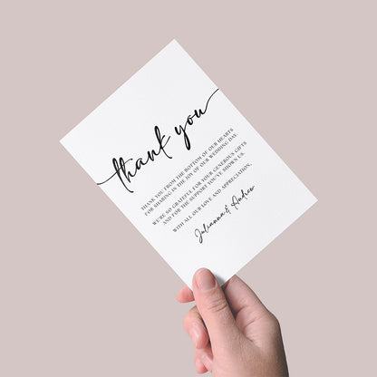 Wedding Thank You Card Doubled Sided