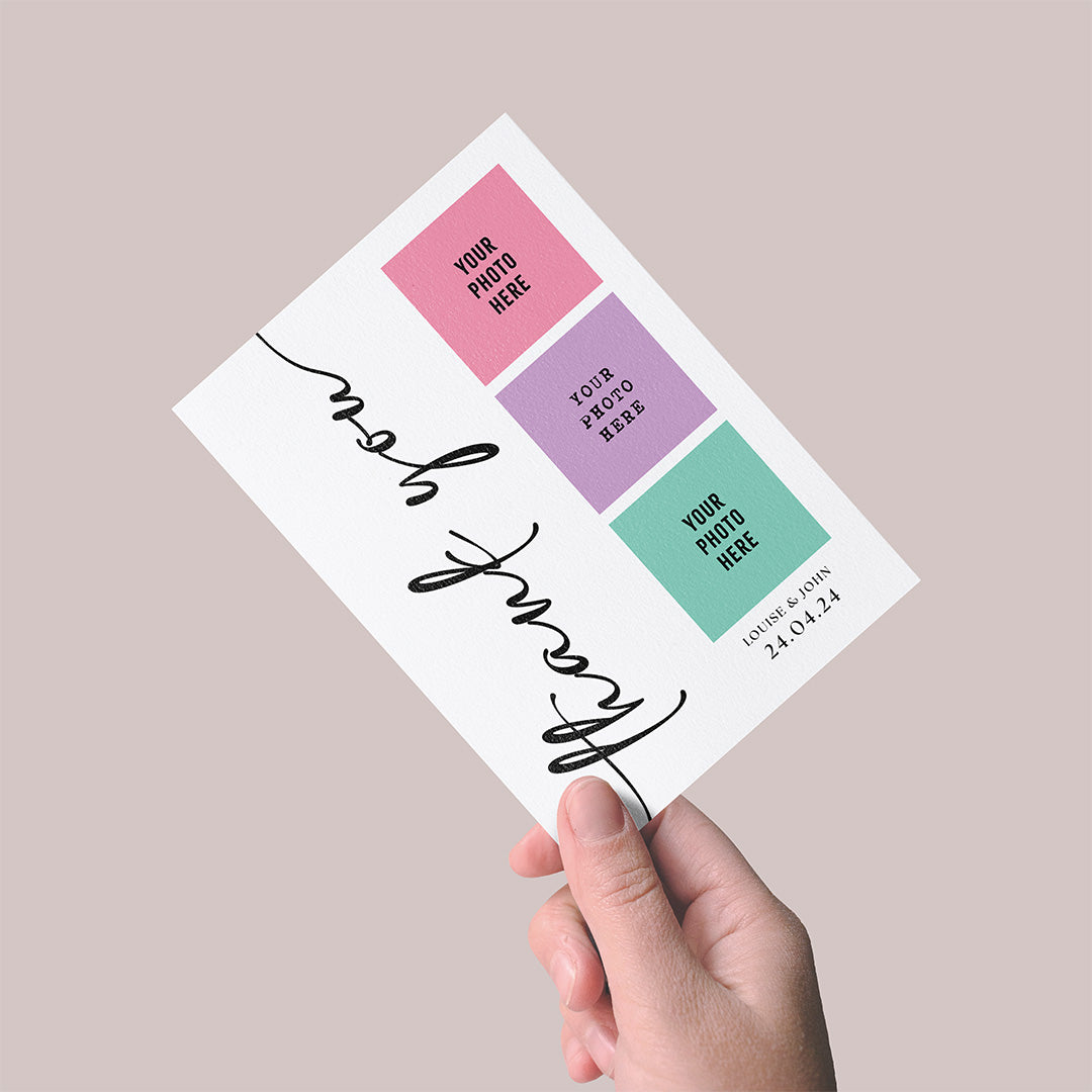 Wedding Thank You Card Triple Image