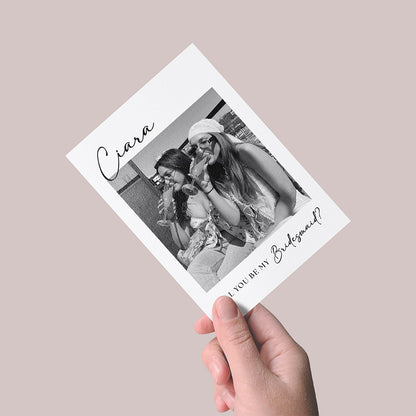 Will you be my Bridesmaid? Black & White Proposal Card