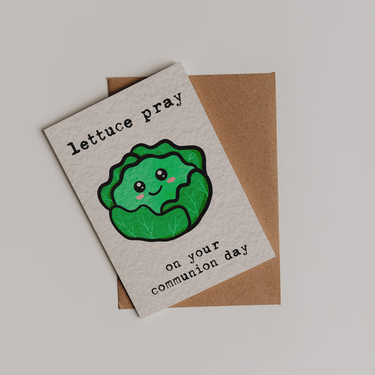 Lettuce Pray Communion Card