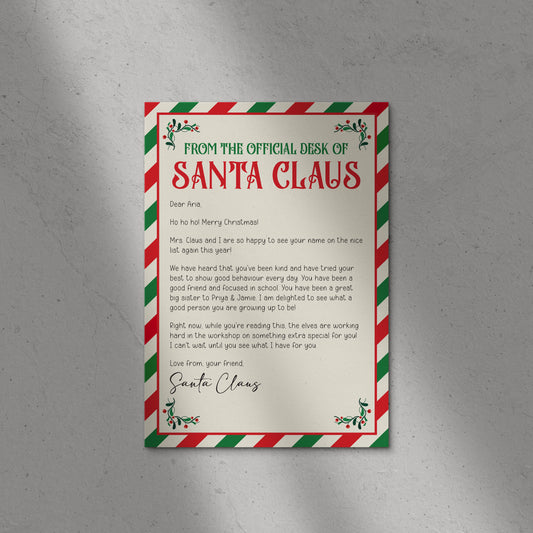 Personalised Santa Letter and Nice List Certificate