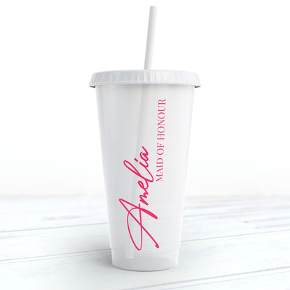 Personalised Bridal Party Reusable Plastic Cups